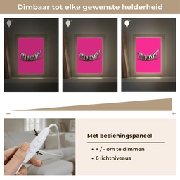 Banaan - Zebraprint - Roze Light Box met kabel (Tafellamp) klein -USP_dimbaarNL