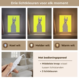 Dobermann - Geblokt - Geel Light Box met kabel (Tafellamp) klein -USP_lichtkleurNL