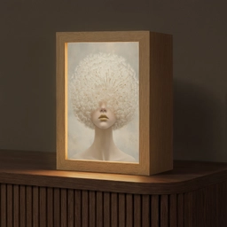 Dromerig - Beige - Paardenbloemzaadjes Light Box met kabel (Tafellamp) klein -z3d_website