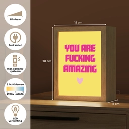 Geel - Valentijn - Tekst Light Box met kabel (Tafellamp) klein -USP_NL