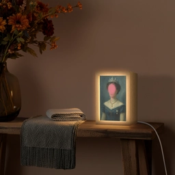 Kroon - Roze druipend verf - Portret Light Box met kabel (Tafellamp) klein -sfeer4