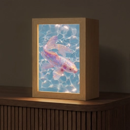 Vis - Water - Blauw - Licht Light Box met kabel (Tafellamp) klein -z3d_website