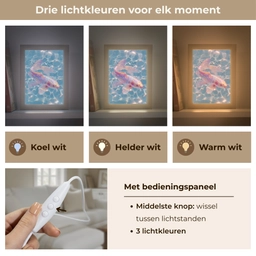 Vis - Water - Blauw - Licht Light Box met kabel (Tafellamp) klein -USP_lichtkleurNL