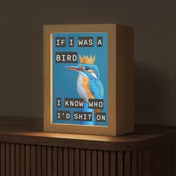 Vogel - Decoratie - Ijsvogel - Blauw Light Box met kabel (Tafellamp) klein -z3d_website