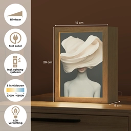 Vrouw - Beige - hoed Light Box met kabel (Tafellamp) klein -USP_NL
