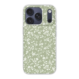 Bloemen - Print - Groen - Wit Telefoonhoesje iPhone 17 Pro klein -3d