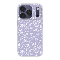 Bloemenpatroon - Paars - Wit - Bloemen Telefoonhoesje iPhone 17 Pro klein -3d