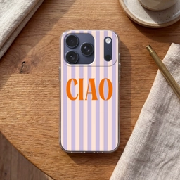 Ciao - Quote - Pastel - Strepen Telefoonhoesje iPhone 17 Pro klein -sfeer1