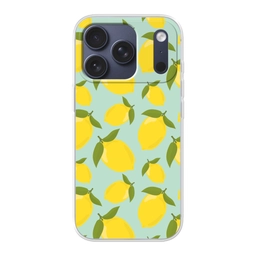 Citroenen patroon - Geel - Blauw - Patroon - Vruchten Telefoonhoesje iPhone 17 Pro klein -3d