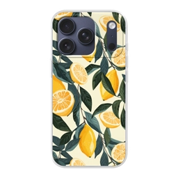 Citroenen - Vruchten - Bladeren - Geel  - Groen - Beige Telefoonhoesje iPhone 17 Pro klein -3d