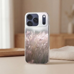 Graspluimen - Wind - Beige - Mistig Telefoonhoesje iPhone 17 Pro klein -sfeer2