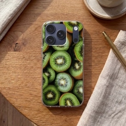 Kiwi - Fruit - Groen Telefoonhoesje iPhone 17 Pro klein -sfeer1