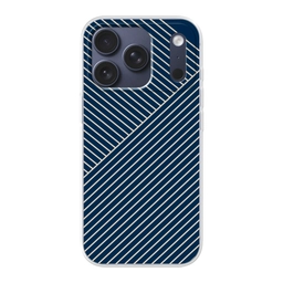 Lijnen - Abstract - Blauw - Wit - Minimalistisch Telefoonhoesje iPhone 17 Pro klein -3d