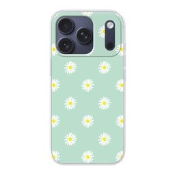 Madeliefjes - Pastel - Wit - Groen - Bloemen patroon Telefoonhoesje iPhone 17 Pro klein -3d