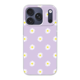 Madeliefjes - Pastel - Wit - Paars - Bloemen Telefoonhoesje iPhone 17 Pro klein -3d