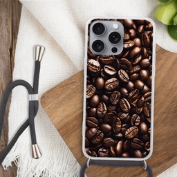 Bonen - Close-up - Donkerbruin Hoesje iPhone 16 Pro Max met koord klein -sfeer4