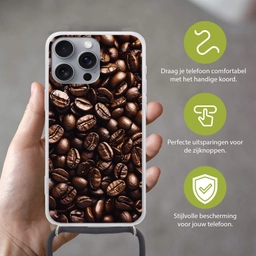 Bonen - Close-up - Donkerbruin Hoesje iPhone 16 Pro Max met koord klein -sfeer2_NL