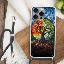 Boom - Seizoenen - Mozaïek - Bergen Hoesje iPhone 16 Pro Max met koord klein -sfeer4