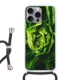 Groente - Sla - Groen Hoesje iPhone 16 Pro Max met koord klein -3d