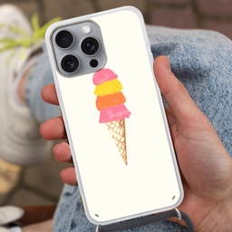 Schepijs - Hoorntje - Illustratie - Minimalistisch Hoesje iPhone 16 Pro Max met koord klein -sfeer3