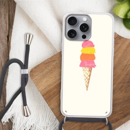 Schepijs - Hoorntje - Illustratie - Minimalistisch Hoesje iPhone 16 Pro Max met koord klein -sfeer4