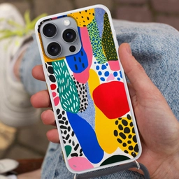 Stippen - Vormen - Modern - Kleuren Hoesje iPhone 16 Pro Max met koord klein -sfeer3