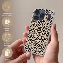Panterprint - Zwart - Bruin - Dierenprint Telefoonhoesje iPhone 17 Pro klein -sfeer3_NL