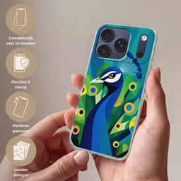 Pauw - Cirkels - Blauw Telefoonhoesje iPhone 17 Pro klein -sfeer3_NL