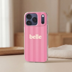 Roze - Gestreept - Belle Telefoonhoesje iPhone 17 Pro klein -sfeer2