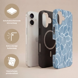 Abstract - Blauw - Bladeren Toughcase MagSafe Apple iPhone 17 klein -USP_Lagen_NL