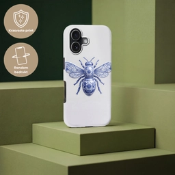 Bij - Modern - Delfts - Blauw Toughcase MagSafe Apple iPhone 17 klein -USP_PrintM_NL