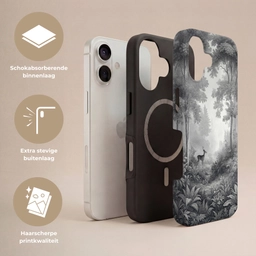 Bos - Hert - Zwart - Wit Toughcase MagSafe Apple iPhone 17 klein -USP_Lagen_NL