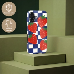Geblokt - Blauw - Aardbeien Toughcase MagSafe Apple iPhone 17 klein -USP_PrintM_NL