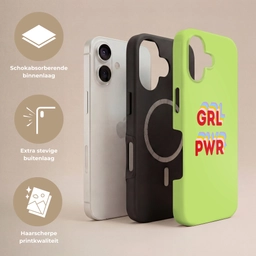 Grl pwr - Groen - Rood - 3D Toughcase MagSafe Apple iPhone 17 klein -USP_Lagen_NL