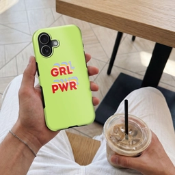 Grl pwr - Groen - Rood - 3D Toughcase MagSafe Apple iPhone 17 klein -Sfeer1M
