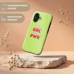 Grl pwr - Groen - Rood - 3D Toughcase MagSafe Apple iPhone 17 klein -USP_RandenV_NL
