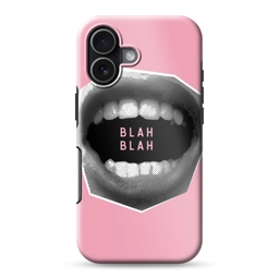 Mond - BLAH BLAH - Roze Toughcase MagSafe Apple iPhone 17 klein -3d