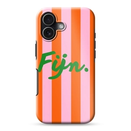 Patroon - Oranje - Fijn - Strepen Toughcase MagSafe Apple iPhone 17 klein -3d