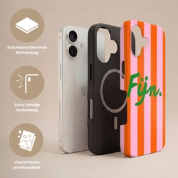 Patroon - Oranje - Fijn - Strepen Toughcase MagSafe Apple iPhone 17 klein -USP_Lagen_NL