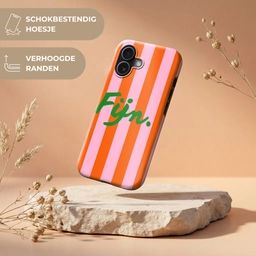 Patroon - Oranje - Fijn - Strepen Toughcase MagSafe Apple iPhone 17 klein -USP_RandenV_NL