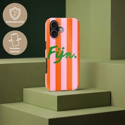 Patroon - Oranje - Fijn - Strepen Toughcase MagSafe Apple iPhone 17 klein -USP_PrintM_NL