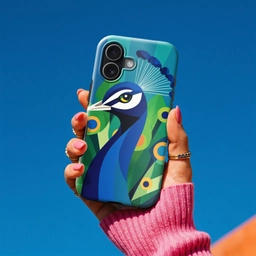 Pauw - Cirkels - Blauw Toughcase MagSafe Apple iPhone 17 klein -Sfeer1V