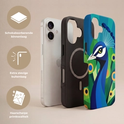 Pauw - Cirkels - Blauw Toughcase MagSafe Apple iPhone 17 klein -USP_Lagen_NL