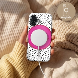 Smiley - Roze - Stippen Toughcase MagSafe Apple iPhone 17 klein -USP_MagsafeV