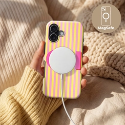 Tekst - Strepen - Roze Toughcase MagSafe Apple iPhone 17 klein -USP_MagsafeV