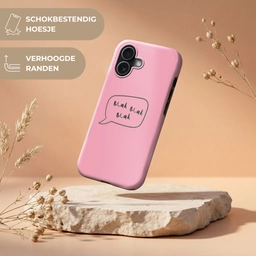 Tekstwolkje - BLAH BLAH BLAH - Roze Toughcase MagSafe Apple iPhone 17 klein -USP_RandenV_NL