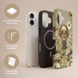 Vrouw - Bloemen - Zonnebril - Wit Toughcase MagSafe Apple iPhone 17 klein -USP_Lagen_NL