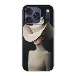 Vrouw - Golvende - Hoed Telefoonhoesje iPhone 17 Pro klein -3d