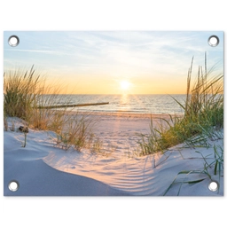 Strand - Zon - Duin - Gras - Zand - Horizon tuinposter los doek klein -3d
