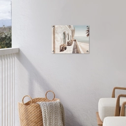 Terras - Stoelen - Strand - Beige tuinposter los doek klein -sfeer8
